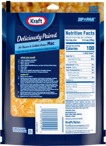 Kraft Deliciously Paired Mozzarella & Cheddar Shredded Cheese for Mac 'n Cheese Perspective: back