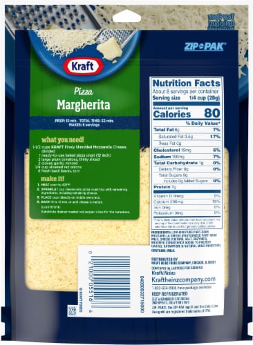 Kraft Finely Shredded Mozzarella Cheese Perspective: back