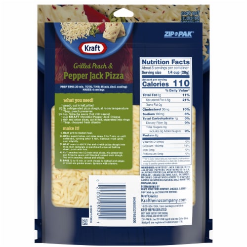 Kraft Pepper Jack Medium Shredded Cheese Perspective: back