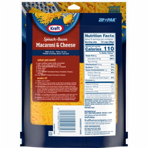 Kraft Sharp Cheddar Shredded Cheese Perspective: back