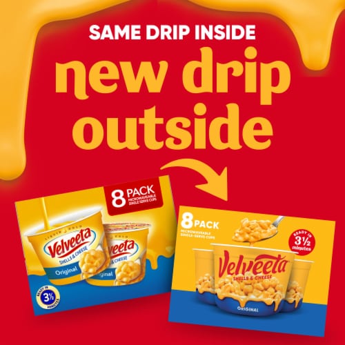 Velveeta Shells and Cheese Macaroni and Cheese Cups Easy Microwavable Dinner Perspective: back