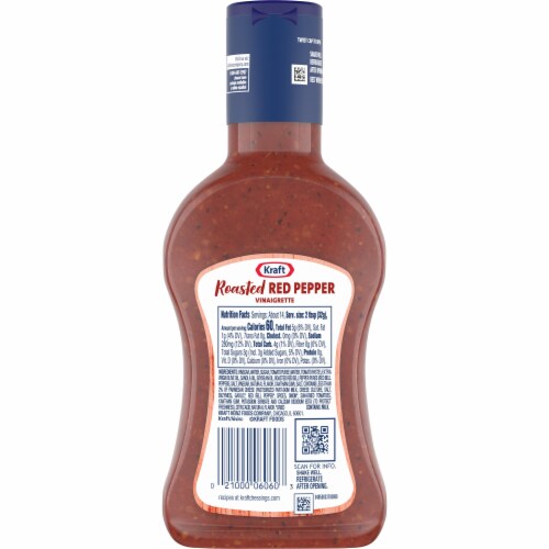 Kraft Roasted Red Pepper Vinaigrette Salad Dressing Perspective: back