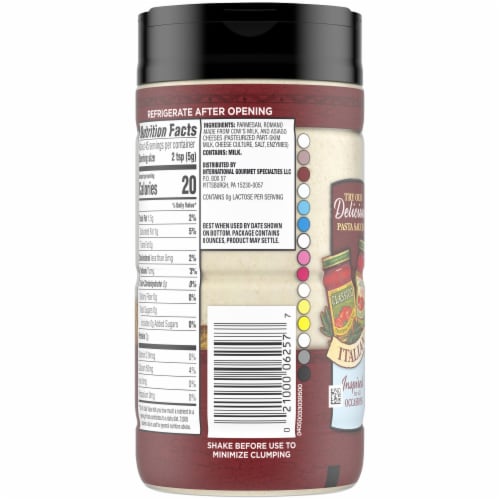 Classico Parmesan Romano & Asiago Grated Natural Cheese Perspective: back