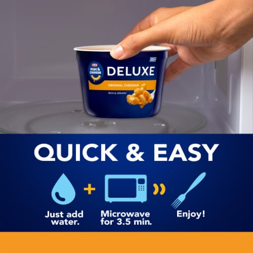 Kraft Deluxe Original Mac N Cheese Macaroni and Cheese Cups Microwavable Dinner Perspective: back
