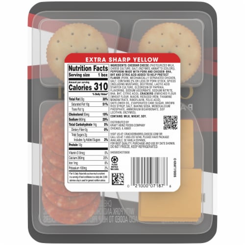 Cracker Barrel Pairing Boards with Extra Sharp Yellow Cheddar Cheese Pepperoni & Crackers Perspective: back