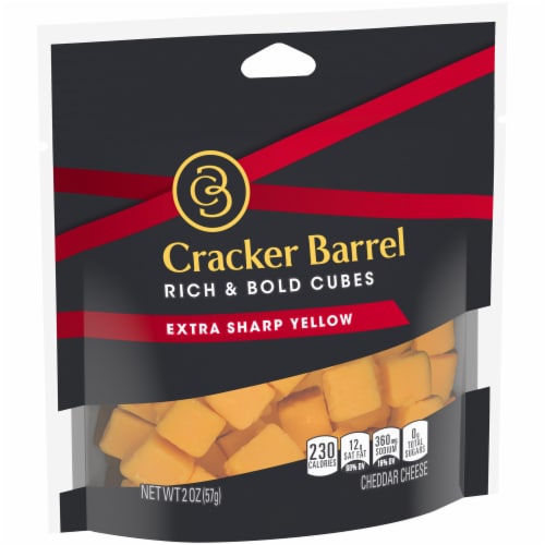 Cracker Barrel Rich & Bold Extra Sharp Yellow Cheddar Cheese Cubes Perspective: back