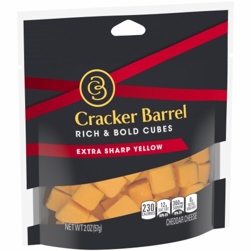 Cracker Barrel Rich & Bold Extra Sharp Yellow Cheddar Cheese Cubes Perspective: back