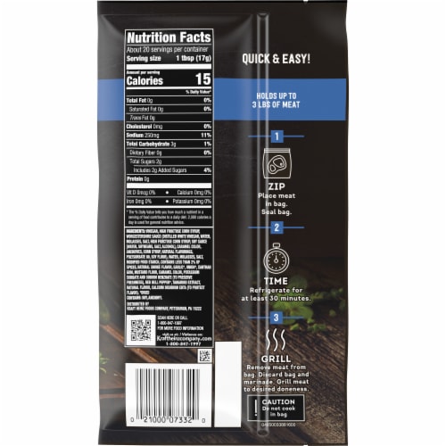 Kraft Marinade In-A-Bag Original Flavor Liquid Marinade Perspective: back