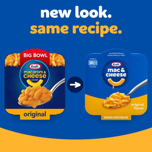 Kraft Original Mac N Cheese Macaroni and Cheese Cups Easy Microwavable Big Bowl Dinner Perspective: back