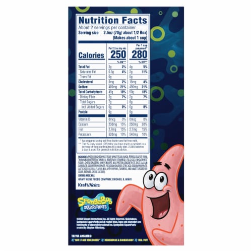 Kraft Macaroni & Cheese Spongebob Shapes Perspective: back