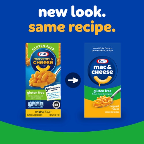 Kraft Gluten Free Original Mac N Cheese Macaroni and Cheese Dinner Perspective: back