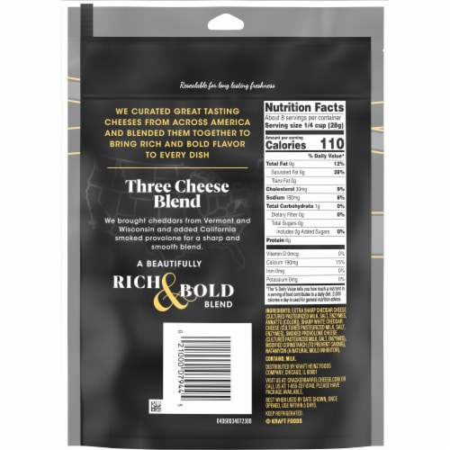 Cracker Barrel Three Cheese Blend Bold Cut Shredded Cheese Perspective: back