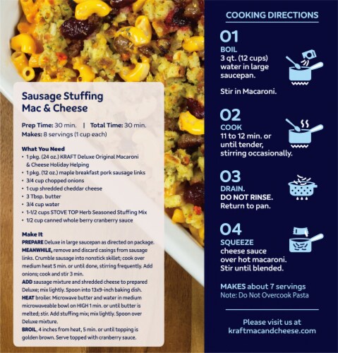 Kraft Mac & Cheese Delux Original Cheddar Perspective: back