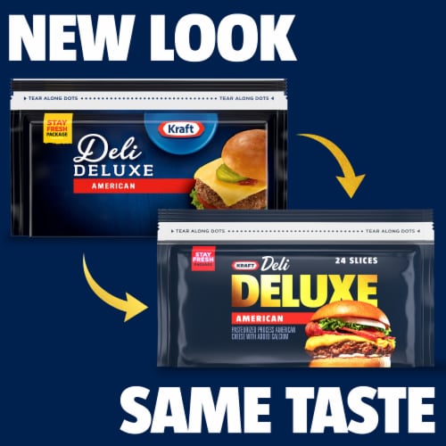 Kraft Deli Deluxe American Cheese Slices Perspective: back