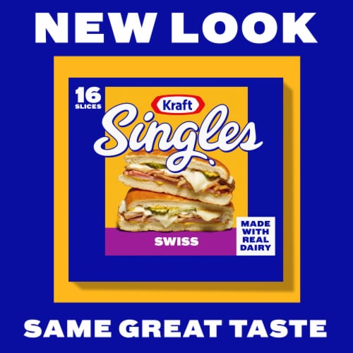 Kraft Singles Swiss Cheese Slices Perspective: back