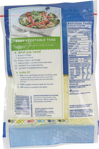 Kraft Shredded Parmesan Cheese Perspective: back