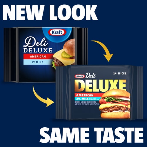 Kraft Deli Deluxe American Cheese Slices with 2% Milk Perspective: back