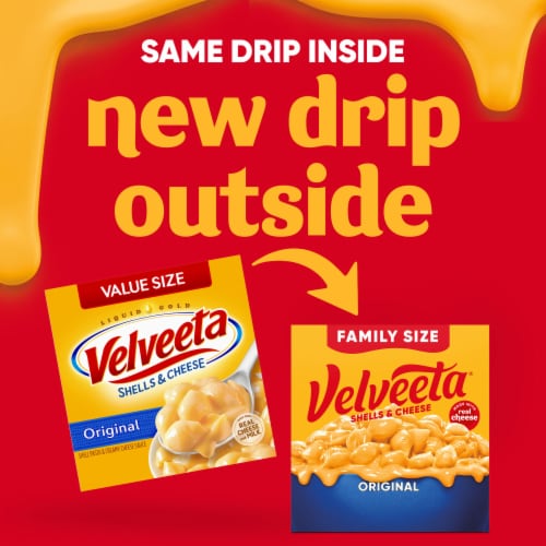 Velveeta Shells & Cheese Original Shell Pasta & Cheese Sauce Value Size Meal Perspective: back