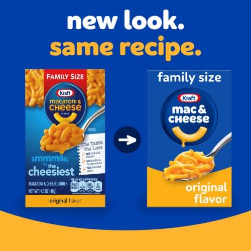 Kraft Original Mac & Cheese Macaroni and Cheese Dinner Family Size, Box Perspective: back
