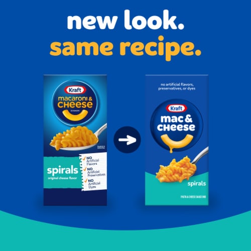 Kraft Spirals Original Mac N Cheese Macaroni and Cheese Dinner Perspective: back