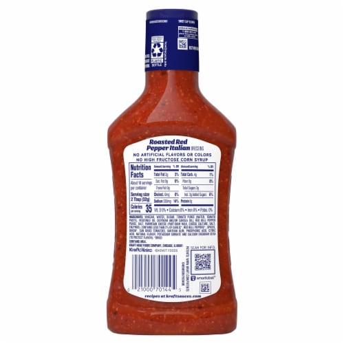 Kraft Roasted Red Pepper Italian Salad Dressing Perspective: back