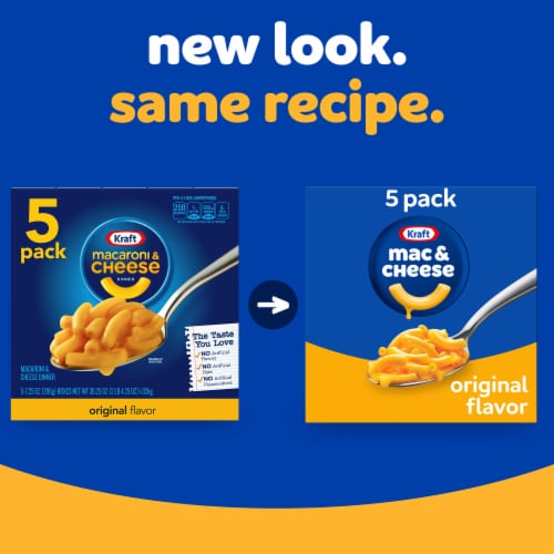 Kraft Original Mac N Cheese Macaroni and Cheese Dinner Perspective: back