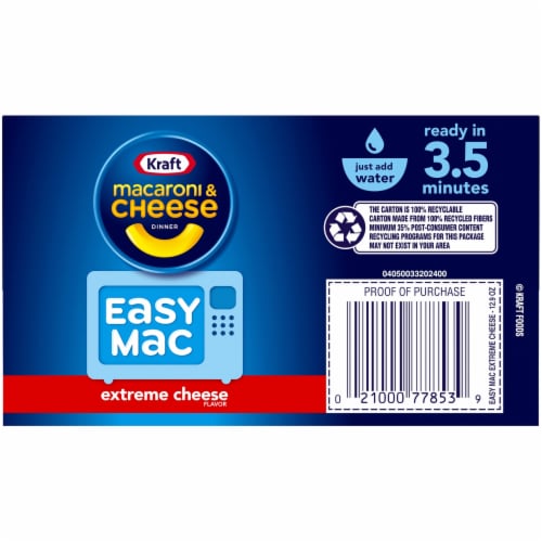 Kraft Easy Mac Extreme Cheese Flavor Macaroni & Cheese Dinner Perspective: back