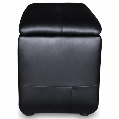Coaster Cyrus Top Grain Leather Home Theater Upholstered Console Black Perspective: back