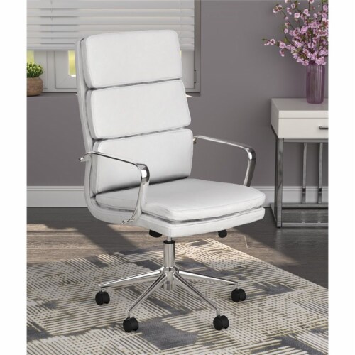Coaster Ximena High Back Upholstered Faux Leather Office Chair in White