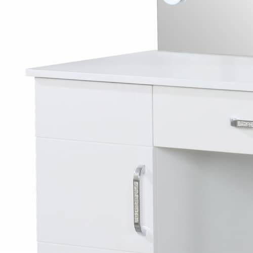 Coaster Vanity Set with Led Lights in White and Dark Grey Perspective: back