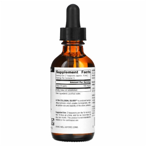 Source Naturals Ultra Colloidal Silver 10 PPM - 2 fl oz (59.14 ml) (5 PPM per Tsp) Perspective: back