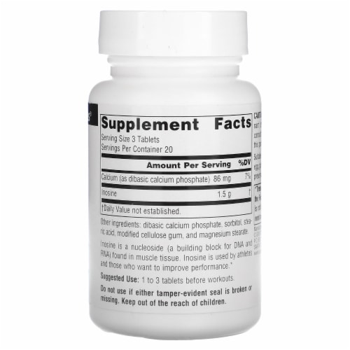 Source Naturals Athletic Series Inosine 500 mg - 60 Tablets Perspective: back