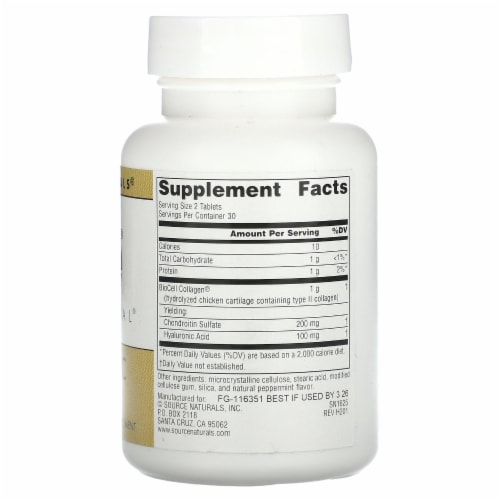 Source Naturals Skin Eternal Hyaluronic Acid 50 mg - 60 Tablets Perspective: back