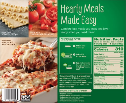 Marie Callender's® Meal for Two Lasagna with Meat Sauce Frozen Meal Perspective: back