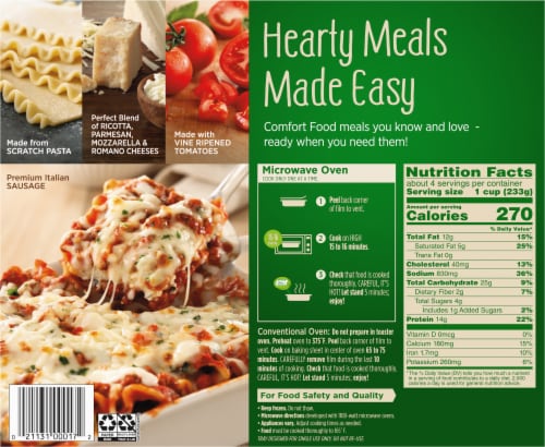 Marie Callender's® Italiano Lasagna with Ricotta Cheese Perspective: back