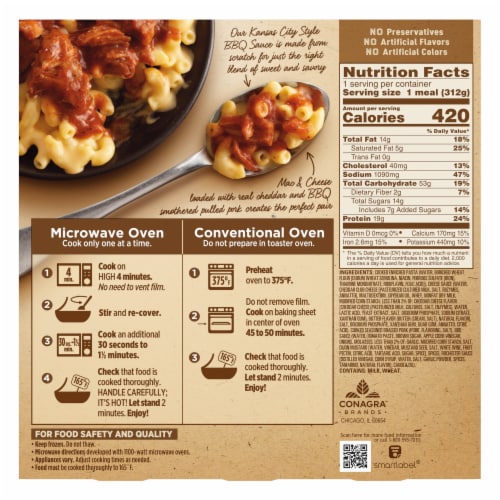 Marie Callender's Kansas City Style Pulled Pork Mac And Cheese Bowl Frozen Meal Perspective: back