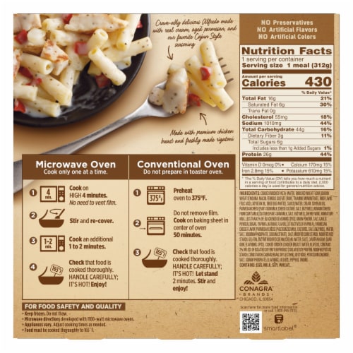 Marie Callender's New Orleans Style Chicken Alfredo Bowl Frozen Meal Perspective: back