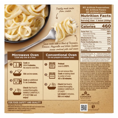 Marie Callender's Four Cheese Fettuccini Alfredo Bowl Frozen Meal Perspective: back