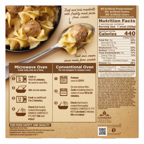 Marie Callender's Swedish Meatballs Bowl Frozen Meal Perspective: back