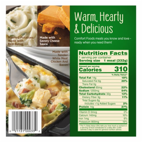 Marie Callender's Chicken & Bacon Shepherd's Pie Frozen Meal Perspective: back
