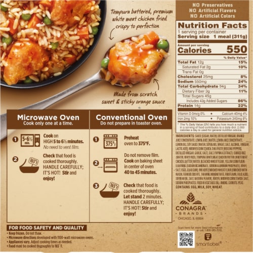 Marie Callender's® Sweet & Citrusy Orange Chicken Bowl Frozen Meal Perspective: back