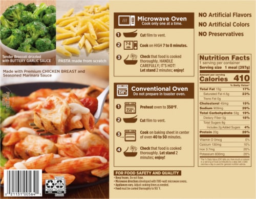 Marie Callender's® Chicken Marinara Frozen Meal Perspective: back
