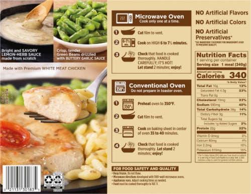 Marie Callender's® Lemon & Herb Chicken Frozen Meal Perspective: back