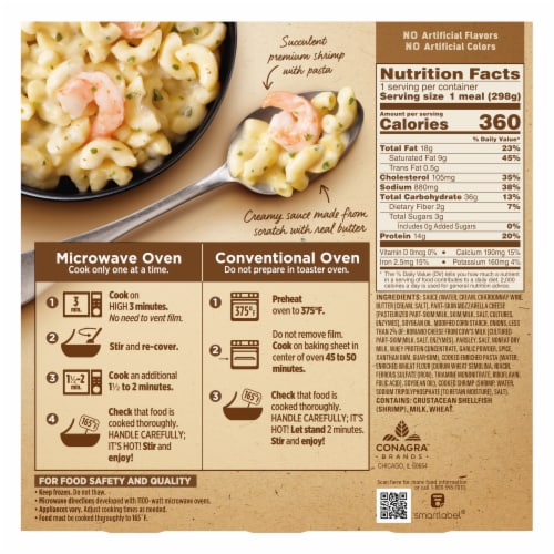 Marie Callender's White Wine and Butter Shrimp Mac & Cheese Bowl Perspective: back