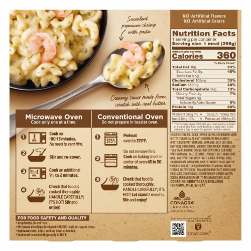 Marie Callender's White Wine and Butter Shrimp Mac & Cheese Bowl, 10.5 ...