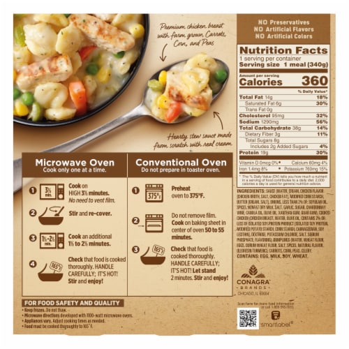 Marie Callender's Creamy Chicken & Dumplings Bowl Frozen Meal Perspective: back