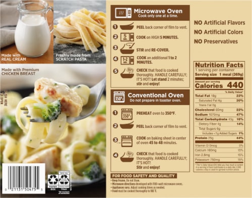 Marie Callender's® Fettuccini with Chicken & Broccoli Frozen Meal Perspective: back