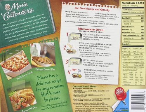 Marie Callender's® Meat Loaf & Gravy Perspective: back