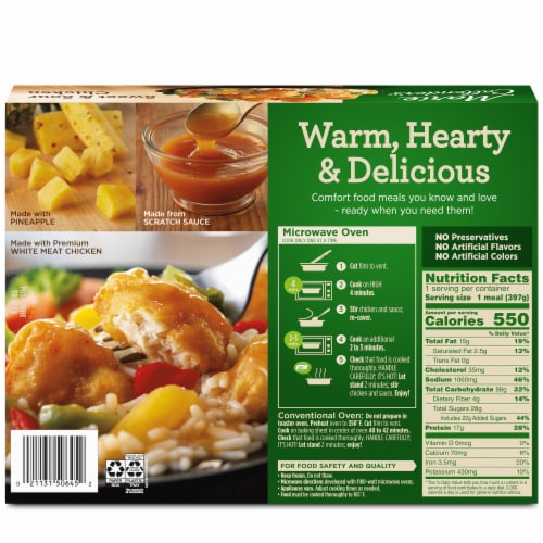 Marie Callender's Sweet & Sour Chicken Frozen Meal Perspective: back