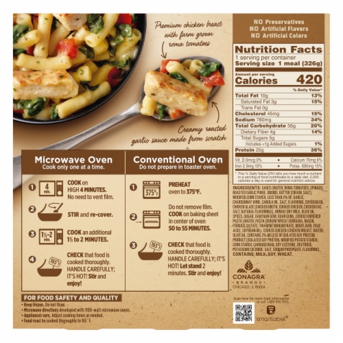Marie Callender's Roasted Garlic Chicken Frozen Bowl Perspective: back